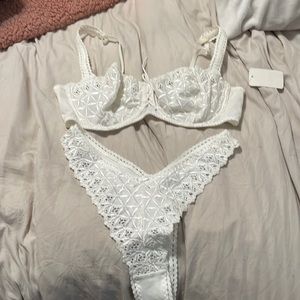 Aubade Bahia half cup bra and tanga thong sz 38E